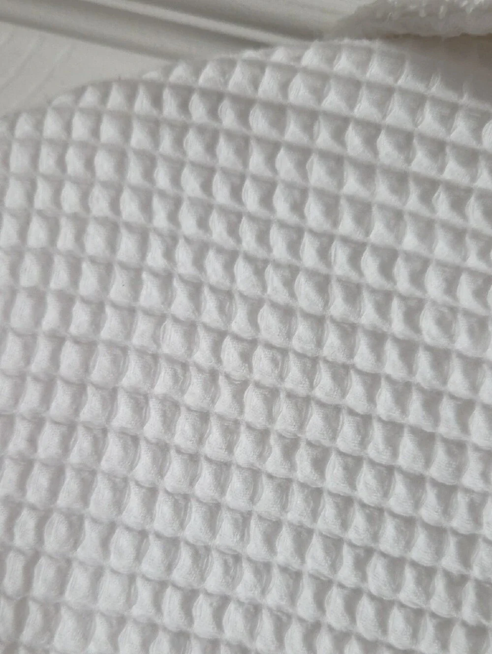 Pottery Barn White Waffle Robe with Terry Trim